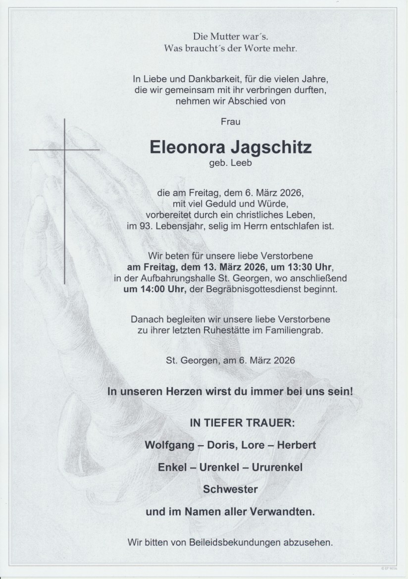 Bestattung Sammer Eisenstadt 4 Jagschitz Eleonora 06032026
