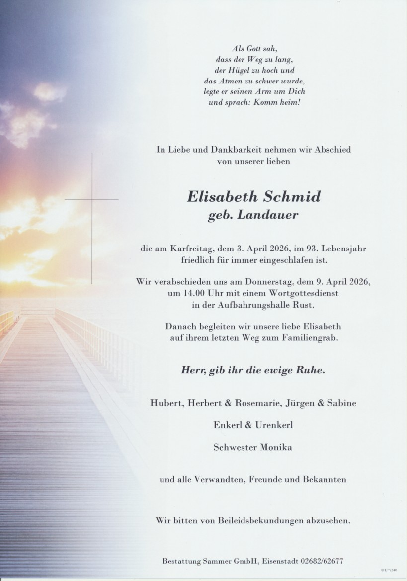 Bestattung Sammer Eisenstadt 6 Schmid Elisabeth 03042026