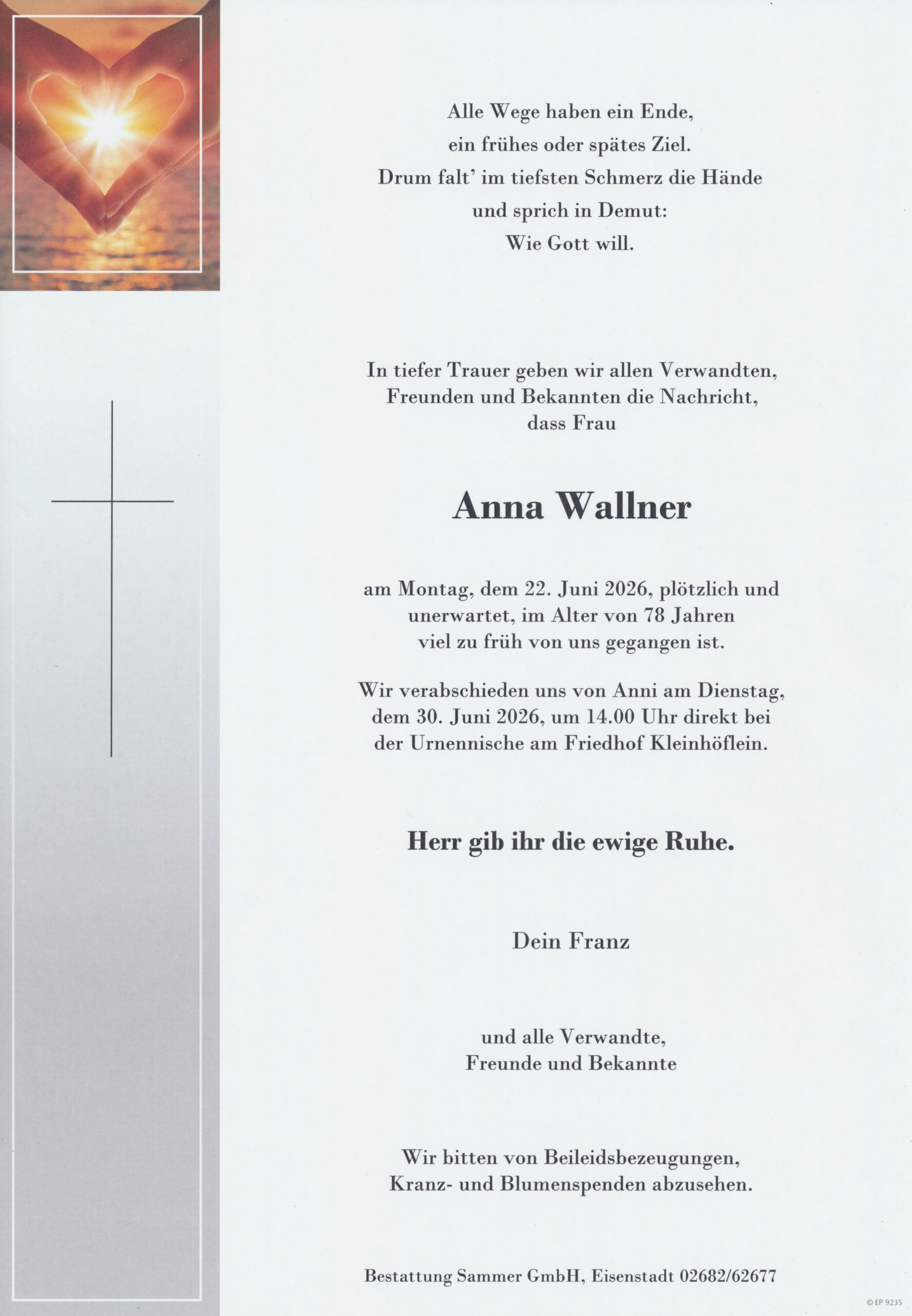 Bestattung Sammer Eisenstadt 5 Wallner Anna 22062026 scaled