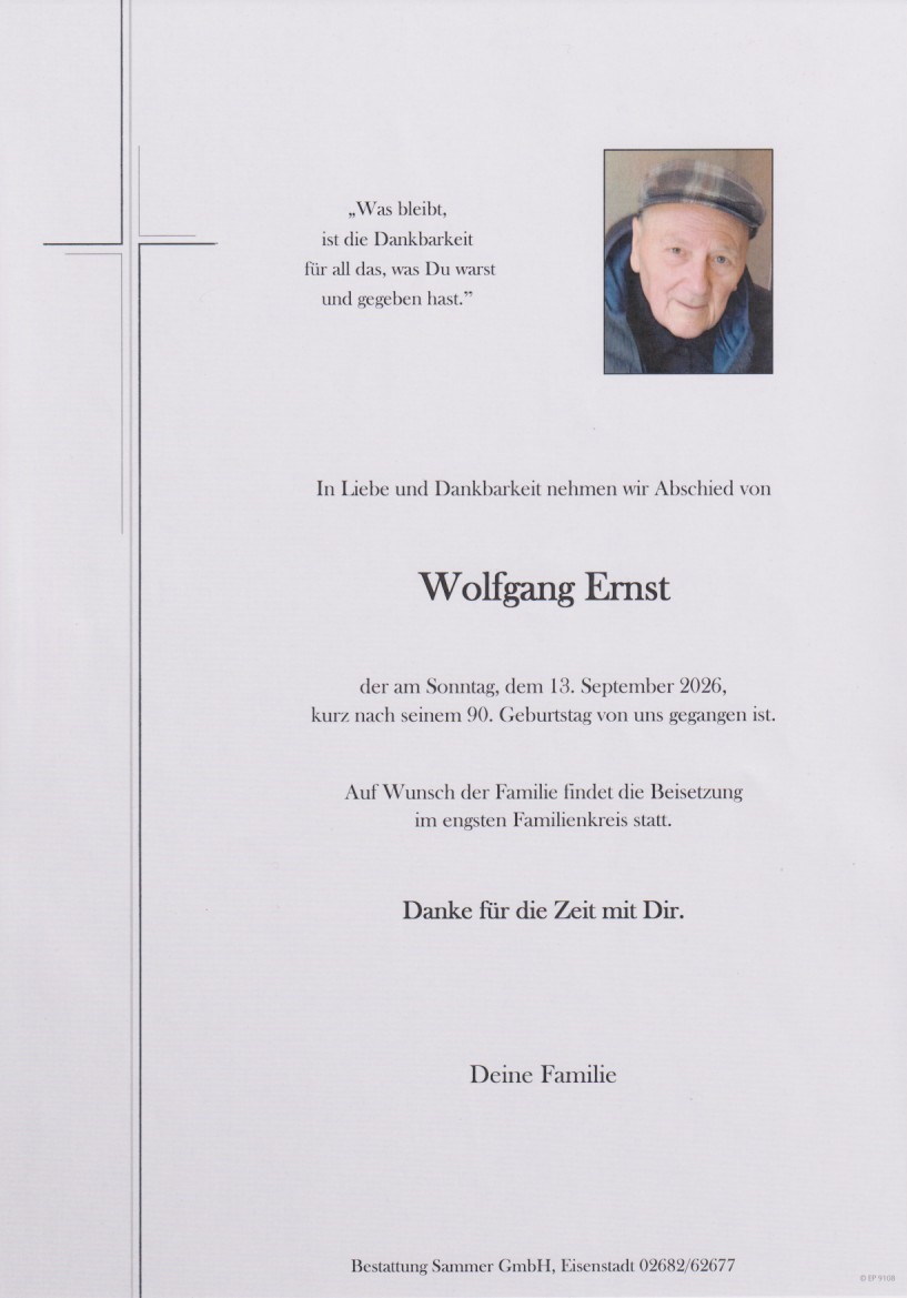 Bestattung Sammer Eisenstadt 4 Ernst Wolfgang 13092026