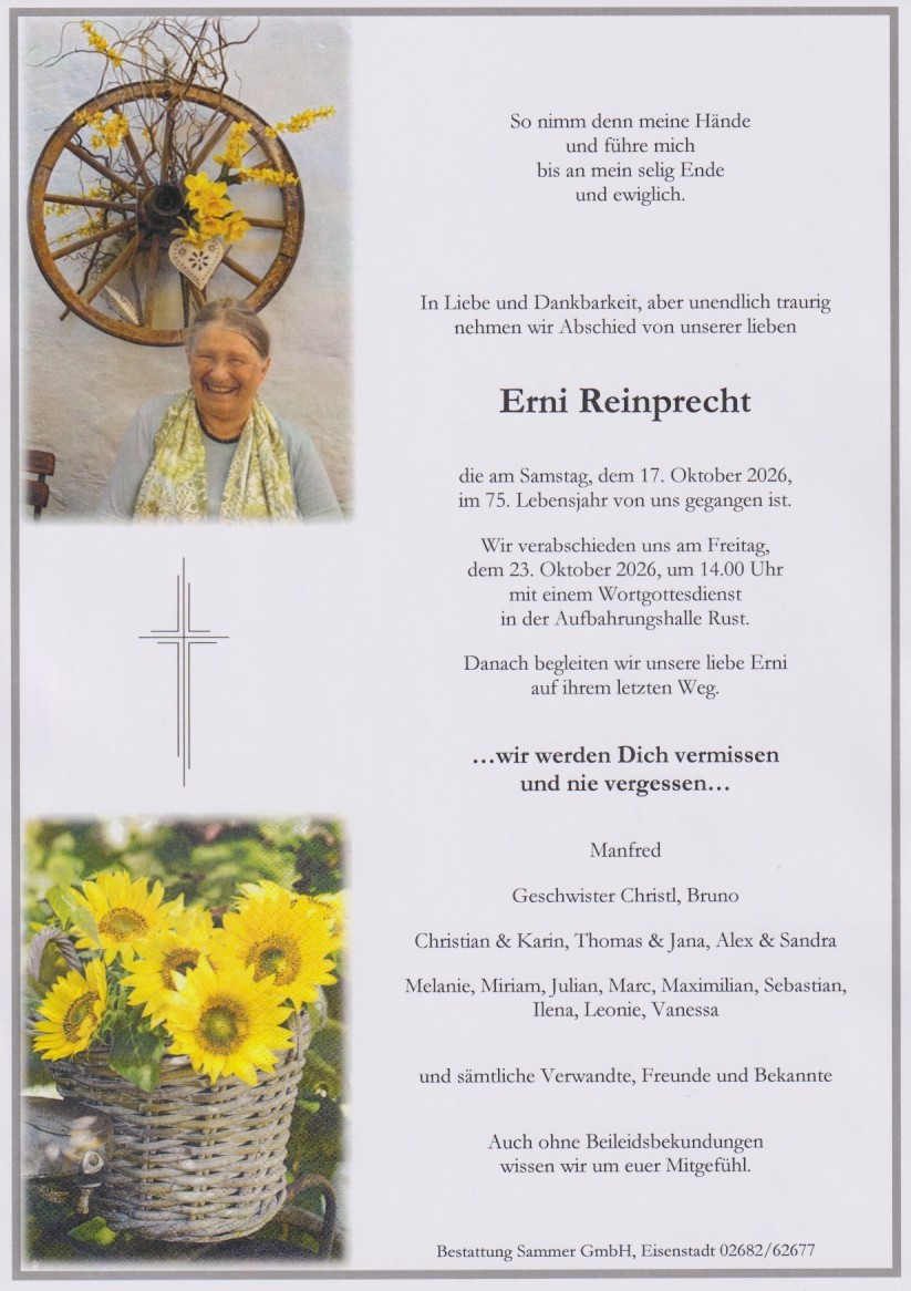 Bestattung Sammer Eisenstadt 4 Reinprecht Erni 17102026