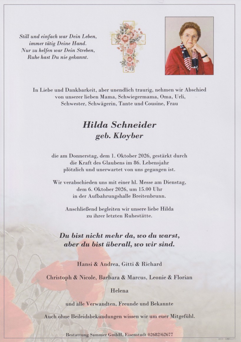 Bestattung Sammer Eisenstadt 6 Schneider Hilda 01102026